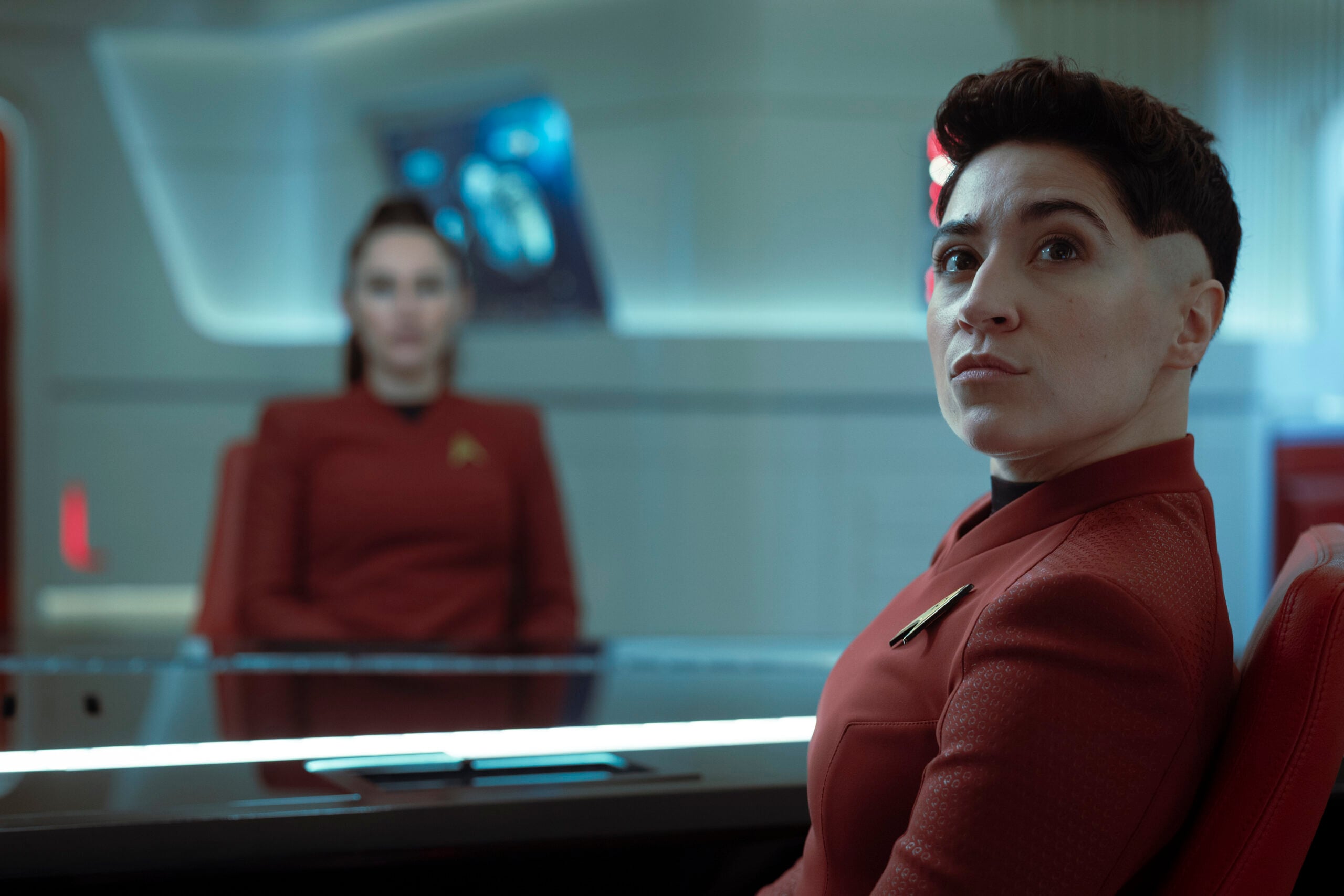Star Trek: Strange New Worlds - Melissa Navia | Tell-Tale TV Still from Star Trek: Strange New Worlds of Melissa Navia as Ortegas. What to Expect from Star Trek: Strange New Worlds Season 4 Episode 1: Kicking Off With a Wild West Adventure Still from Star Trek: Strange New Worlds of Melissa Navia as Ortegas.