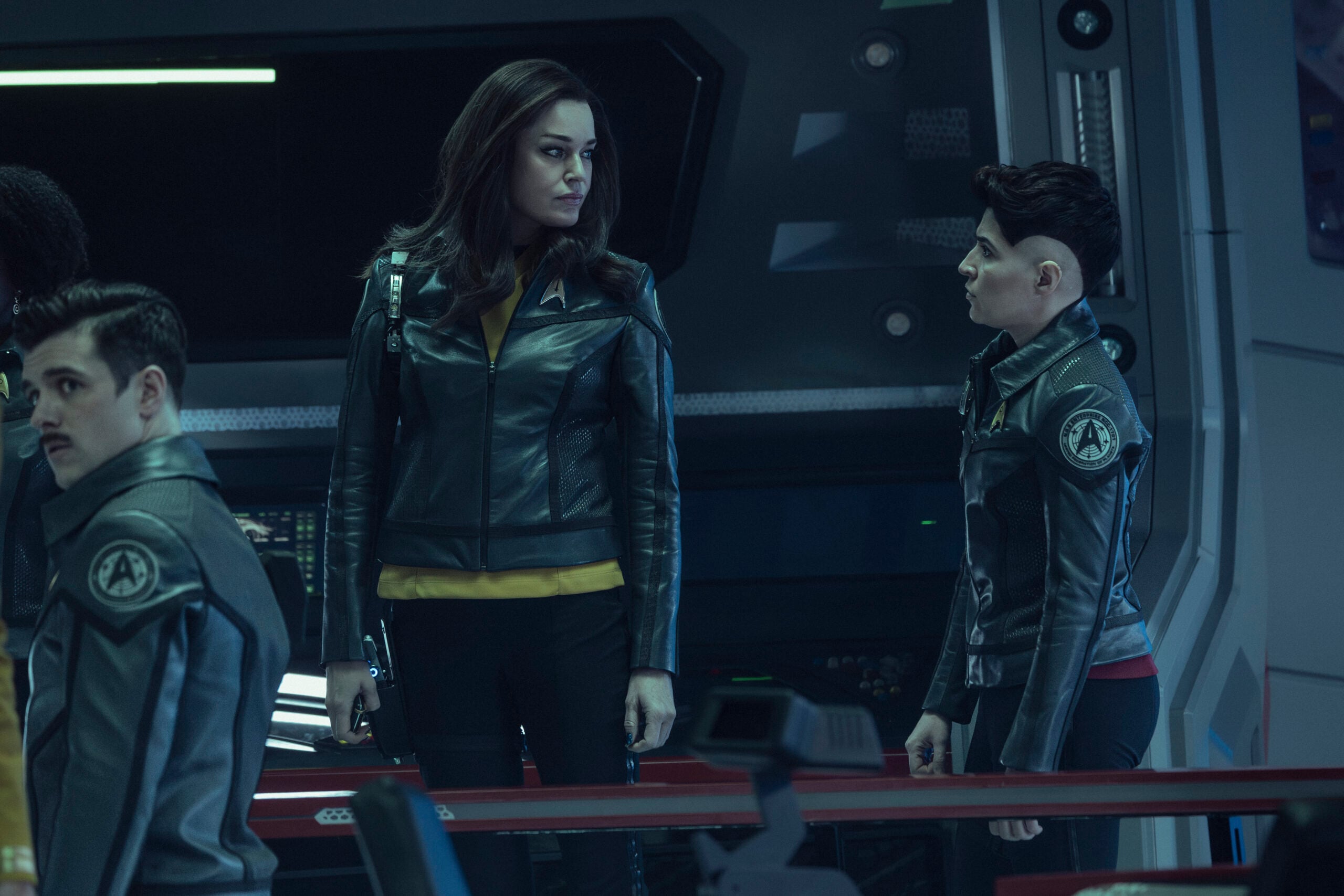 Still from Star Trek: Strange New Worlds Season 4 Episode 2 of Rebecca Romijn as Una and Melissa Navia as Erica Ortegas pictured from left to right. What to Expect from Star Trek: Strange New Worlds Season 4 Episode 2: Old Mysteries, New Dangers Still from Star Trek: Strange New Worlds Season 4 Episode 2 of Rebecca Romijn as Una and Melissa Navia as Erica Ortegas pictured from left to right.