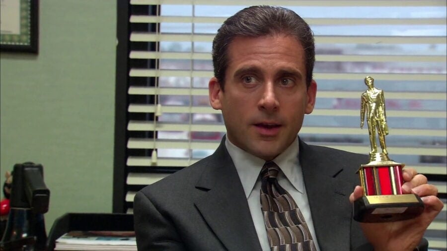 The Office Season 2 Episode 1, "The Dundies" - Steve Carell as Michael Scott (Photo courtesy of NBC) Greg Daniels Reveals How that Famous Chili’s Scene Almost Caused The Office’s Cancellation