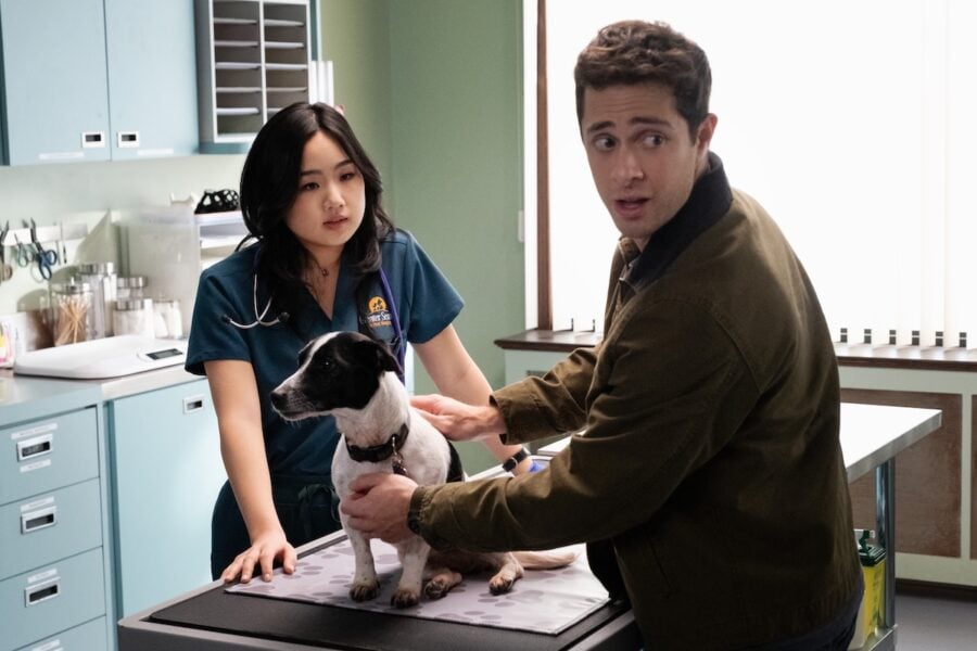 "Pilot" — ETERNALLY YOURS. Pictured: Jaren Lewison as Max, Helen J. Chen as Emma Photo: Bertrand Calmeau/CBS ©2026 CBS Broadcasting, Inc. All Rights Reserved. | Tell-Tale TV "Pilot" — ETERNALLY YOURS. Pictured: Jaren Lewison as Max, Helen J. Chen as Emma Photo: Bertrand Calmeau/CBS ©2026 CBS Broadcasting, Inc. All Rights Reserved. Eternally Yours Season 1 Episode 1 Preview: Sink Your Teeth into This Vampire Sitcom