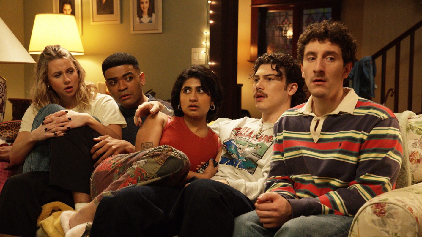 Adults | Tell-Tale TV Adults - (l-r) Lucy Freyer as Billie, Owen Thiele as Anton, Amita Rao as Issa, Jack Innanen as Paul, and Malik Elassal as Samir What to Watch on TV This Week: The Westies, Adults, Dark Matter, and More!