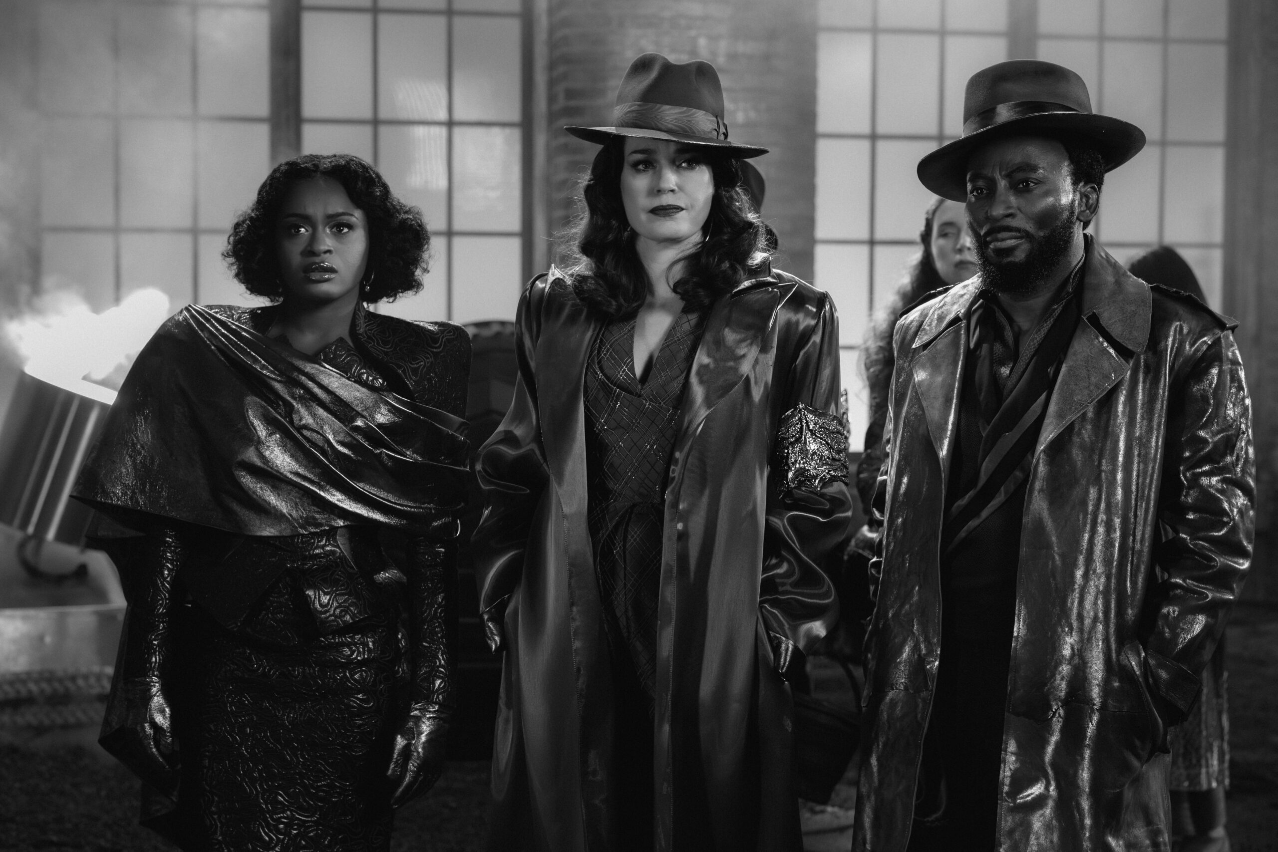 Star Trek: Strange New Worlds Season 4 Episode 4 - Celia Rose Gooding, Rebecca Romijn, and Babs Olusanmokun | Tell-Tale TV Still from Star Trek: Strange New Worlds Season 4 Episode 4 of Celia Rose Gooding as Uhura, Rebecca Romijn as Una, and Babs Olusanmokun as Dr. M’Benga pictured from left to right. Star Trek: Strange New Worlds Season 4 Episode 4 Preview: Forget it Una, its Klingon Territory Still from Star Trek: Strange New Worlds Season 4 Episode 4 of Celia Rose Gooding as Uhura, Rebecca Romijn as Una, and Babs Olusanmokun as Dr. M’Benga pictured from left to right.