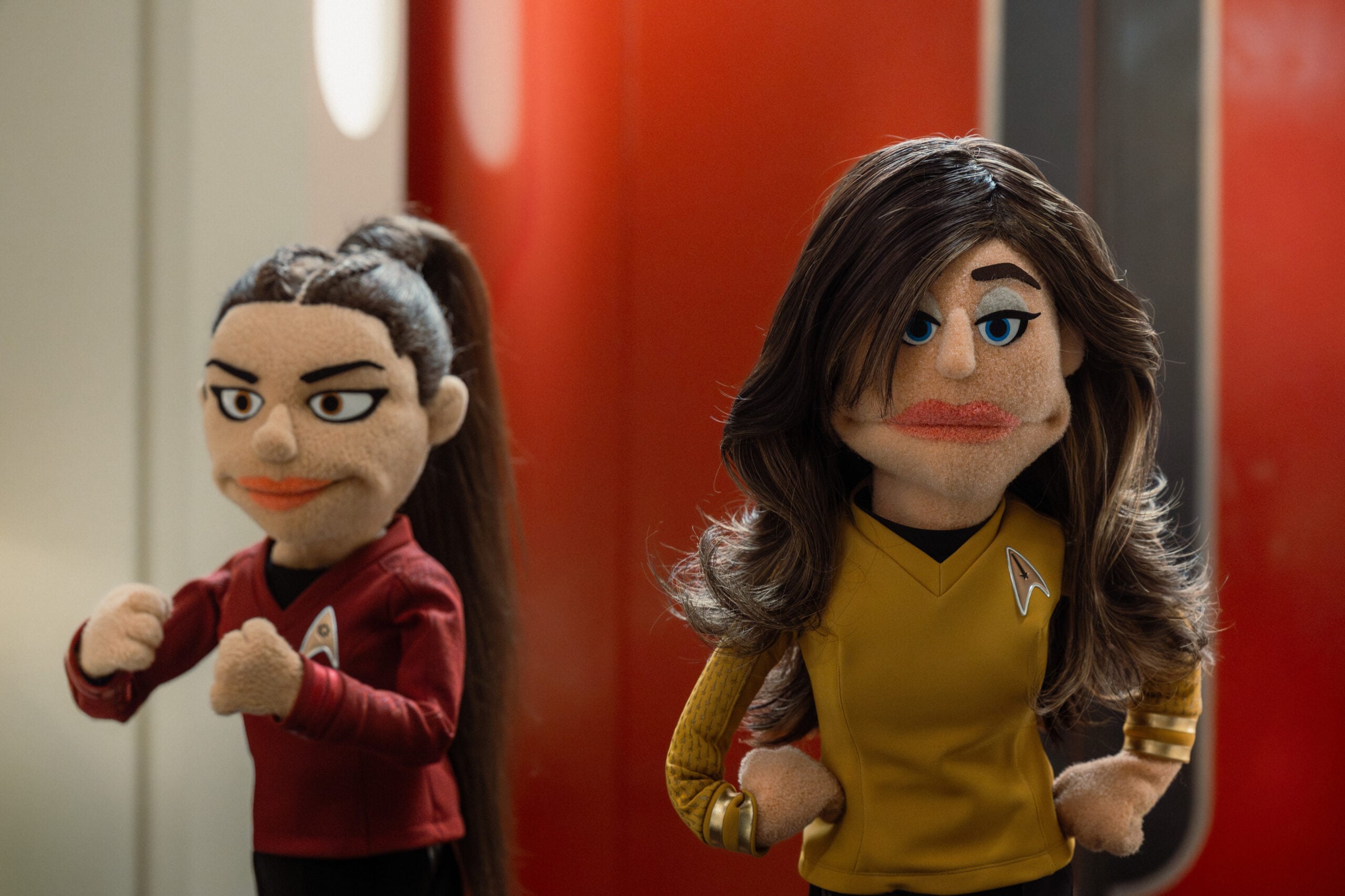 Still from Star Trek: Strange New Worlds Season 4 Episode 5 of Christina Chong as La’an Noonien-Singh and Rebecca Romijn as Una pictured from left to right. Star Trek: Strange New Worlds Season 4 Episode 5 Preview: Brought to You by The Letter P Still from Star Trek: Strange New Worlds Season 4 Episode 5 of Christina Chong as La’an Noonien-Singh and Rebecca Romijn as Una pictured from left to right.
