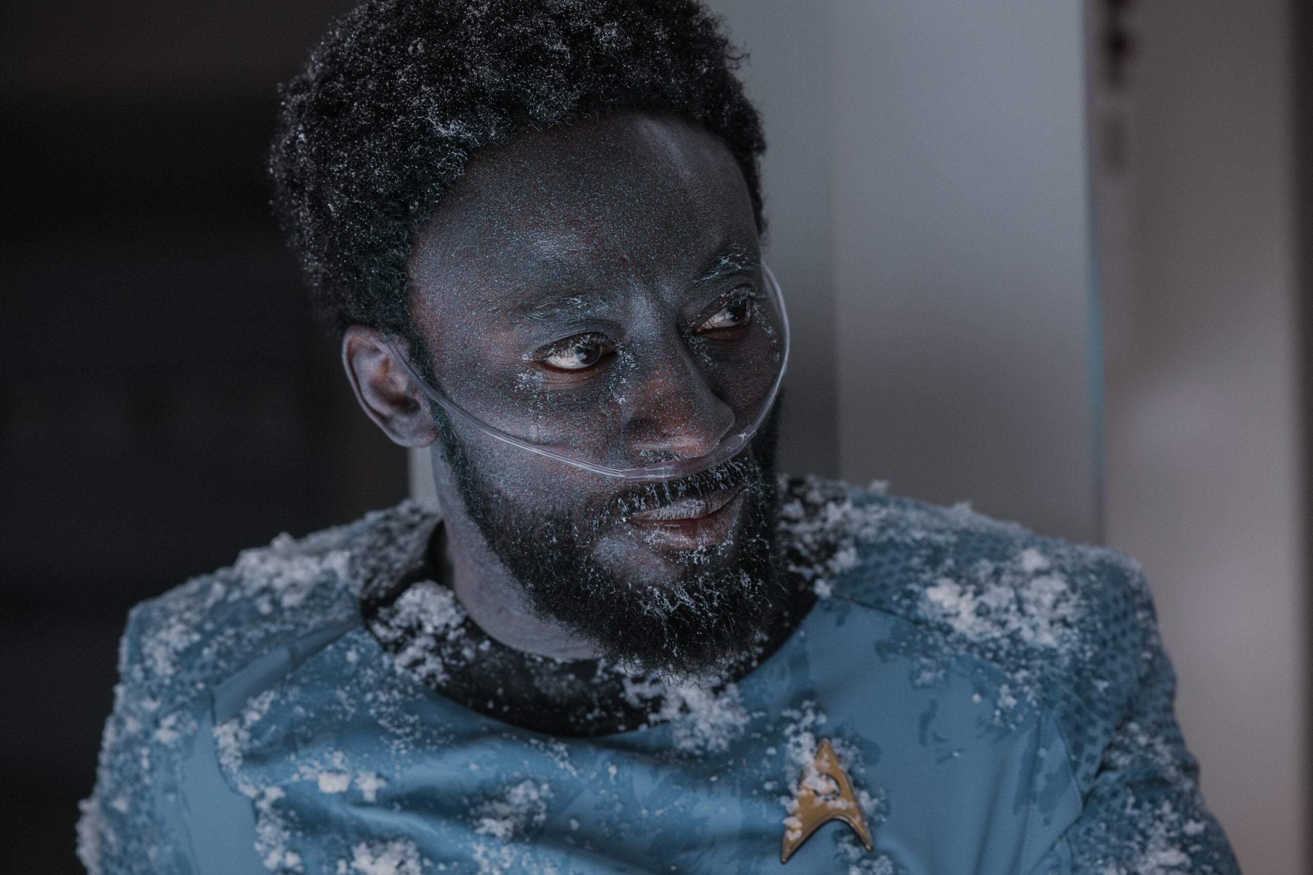 Star Trek: Strange New Worlds Season 4 Episode 6 - Babs Olusanmokun | Tell-Tale TV Still from Star Trek: Strange New worlds Season 4 Episode 6 of Babs Olusanmokun as Dr. M’Benga. Star Trek: Strange New Worlds Season 4 Episode 6 Preview: Need for Speed Still from Star Trek: Strange New worlds Season 4 Episode 6 of Babs Olusanmokun as Dr. M’Benga.