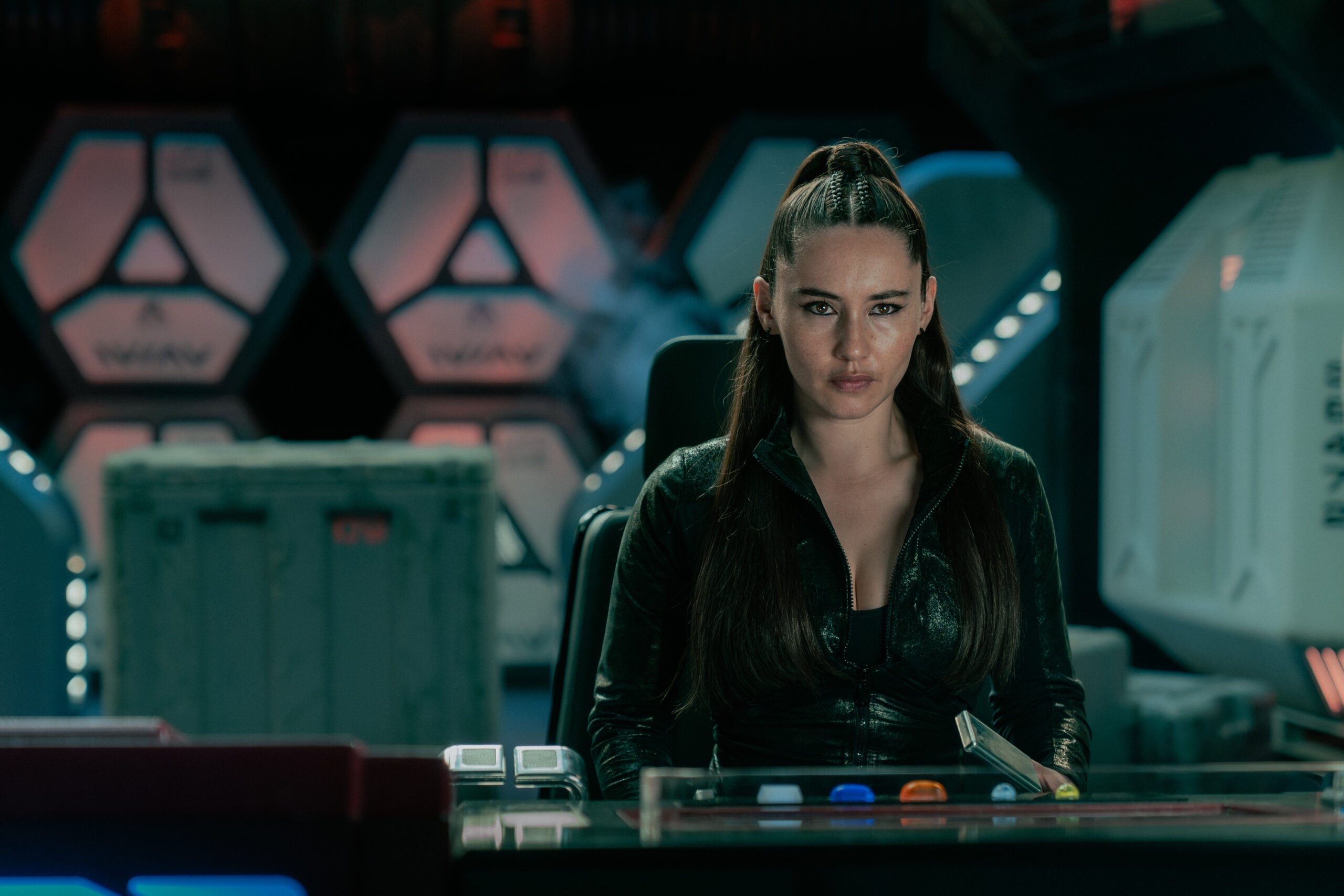 Star Trek: Strange New Worlds Season 4 Episode 7 - Christina Chong | Tell-Tale TV Still from Star Trek: Strange New Worlds Season 4 Episode 7 of Christina Chong as La’an Noonien-Singh. Star Trek: Strange New Worlds Season 4 Episode 7 Preview: General Enterprise Still from Star Trek: Strange New Worlds Season 4 Episode 7 of Christina Chong as La’an Noonien-Singh.