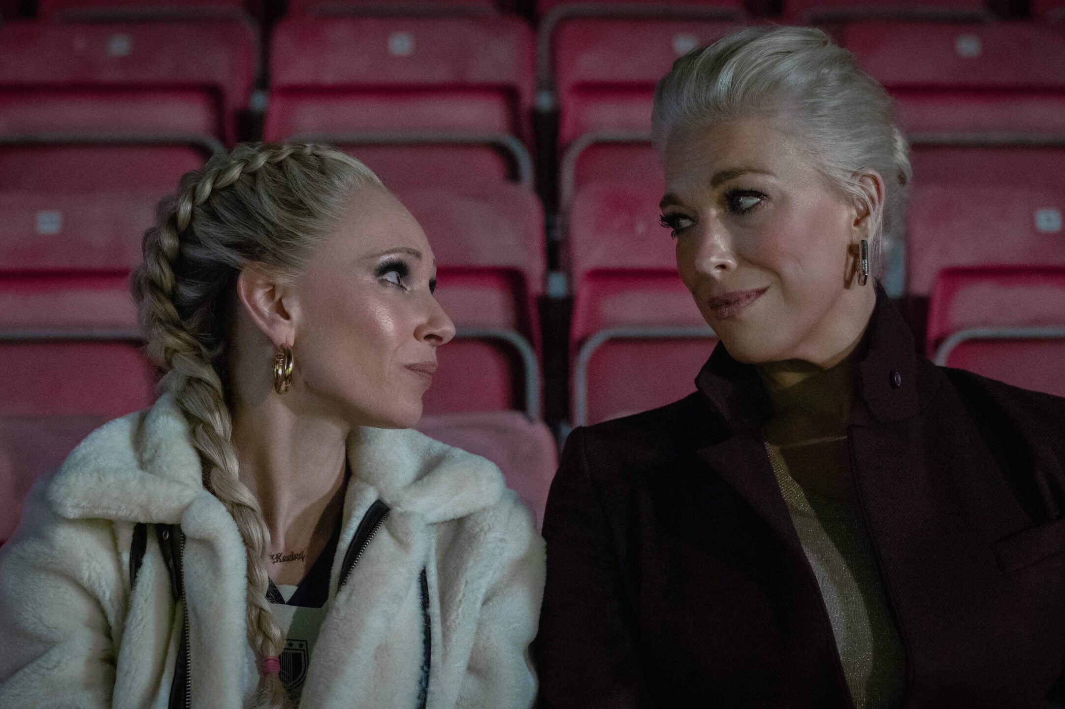 Juno Temple and Hannah Waddingham in "Ted Lasso," now streaming on Apple TV. Ted Lasso Season 4 Episode 4 Review: U.N.I.T.Y., U.N.I.T.Y. That’s a Unity
