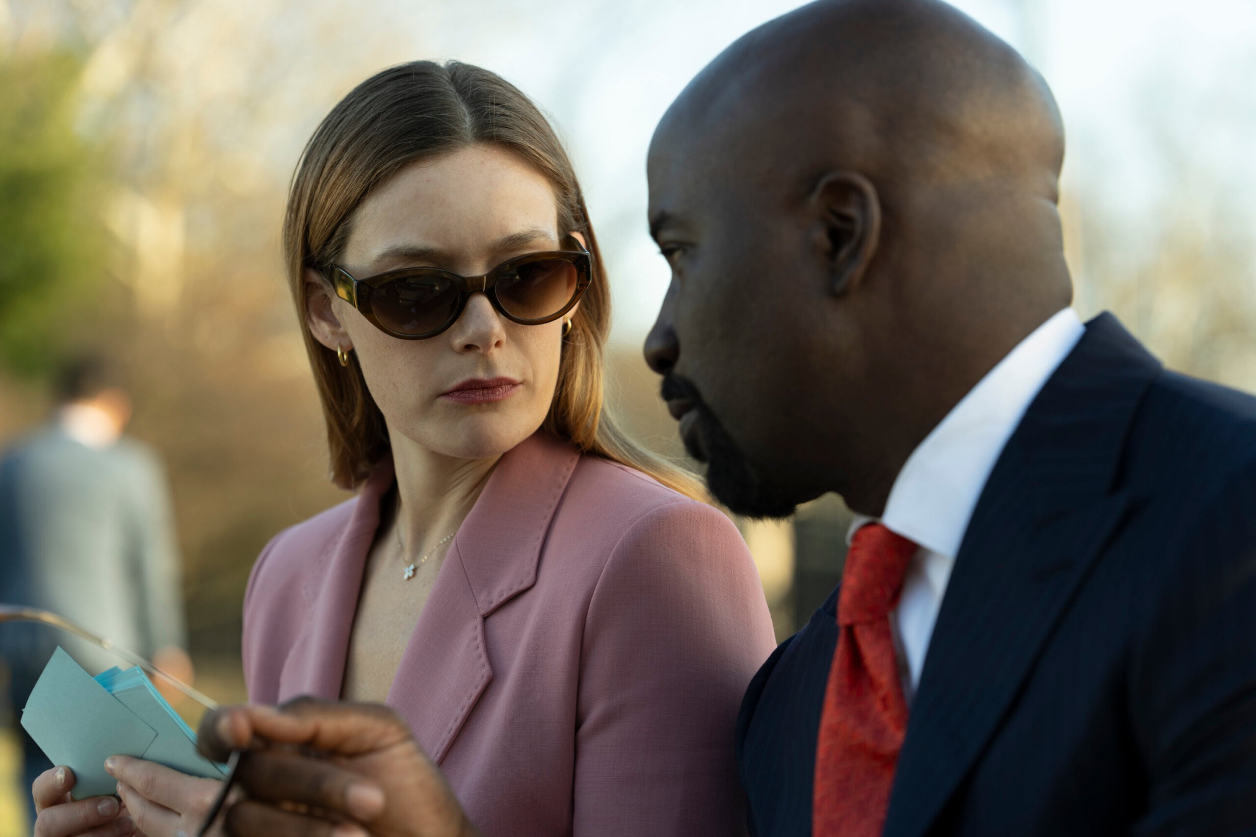Cupertino Season 1 Episode 1 -Rachel Keller and Mike Colter | Tell-Tale TV Still from Cupertino Season 1 Episode 1 of Rachel Keller as Olivia Siffre and Mike Colter as Michael Price pictured from left to right. Cupertino Season 1 Episode 1 Preview: The Kings Go West Still from Cupertino Season 1 Episode 1 of Rachel Keller as Olivia Siffre and Mike Colter as Michael Price pictured from left to right.