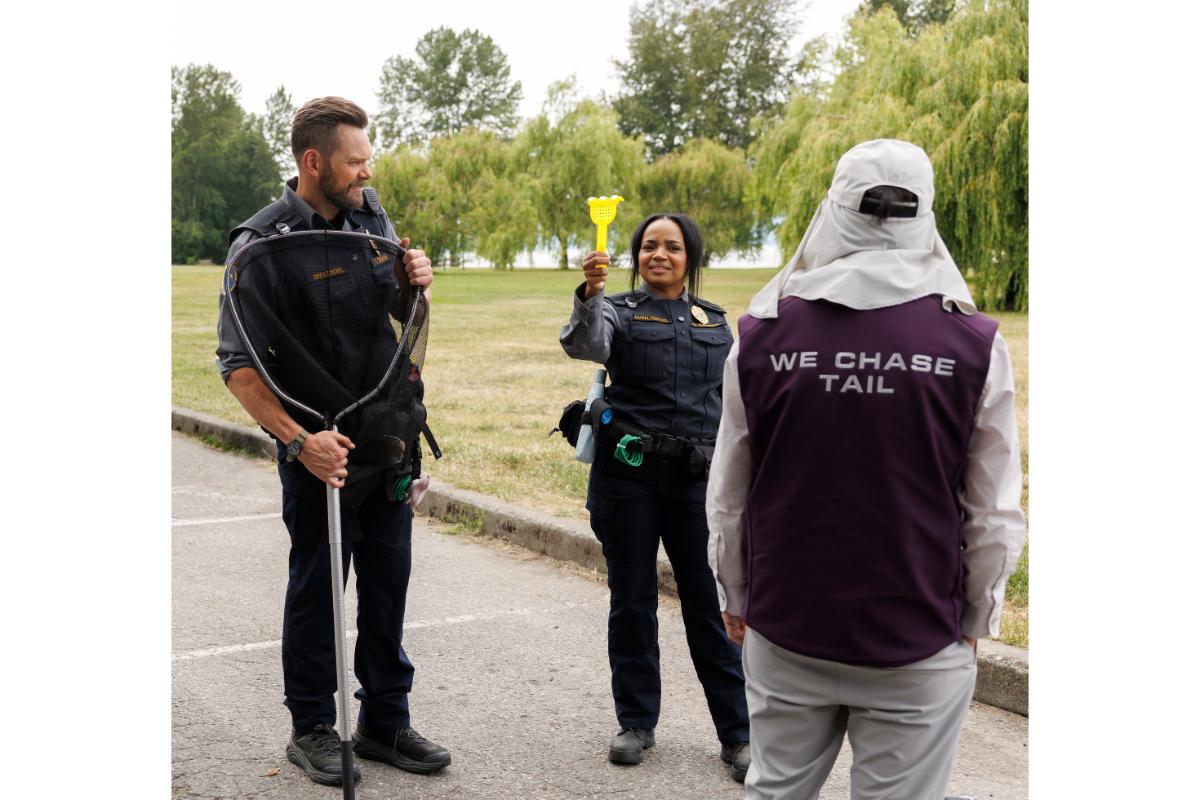 Animal Control Season 5 Episode 1, "Seahawks and Piglets" | Tell-Tale TV Animal Control Season 5 Episode 1, "Seahawks and Piglets" -- Joel McHale, Kyla Pratt and Ken Jeong Animal Control Season 5 Episode 1 Preview: The Pack Is Back with a Memorable Villain