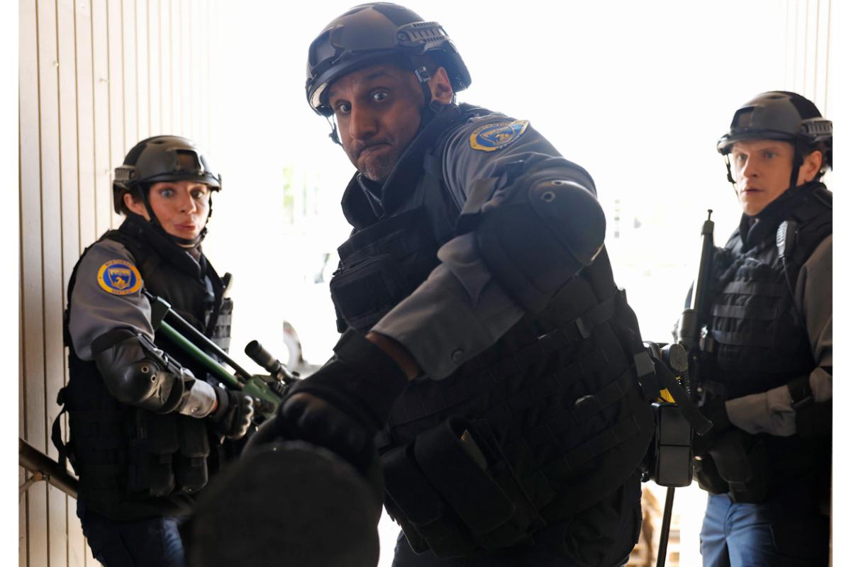 Animal Control Season 5 Episode 1, "Seahawks and Piglets" | Tell-Tale TV Animal Control Season 5 Episode 1, "Seahawks and Piglets" -- Grace Palmer, Ravi Patel and Michael Rowland Animal Control Season 5 Episode 1 Preview: The Pack Is Back with a Memorable Villain