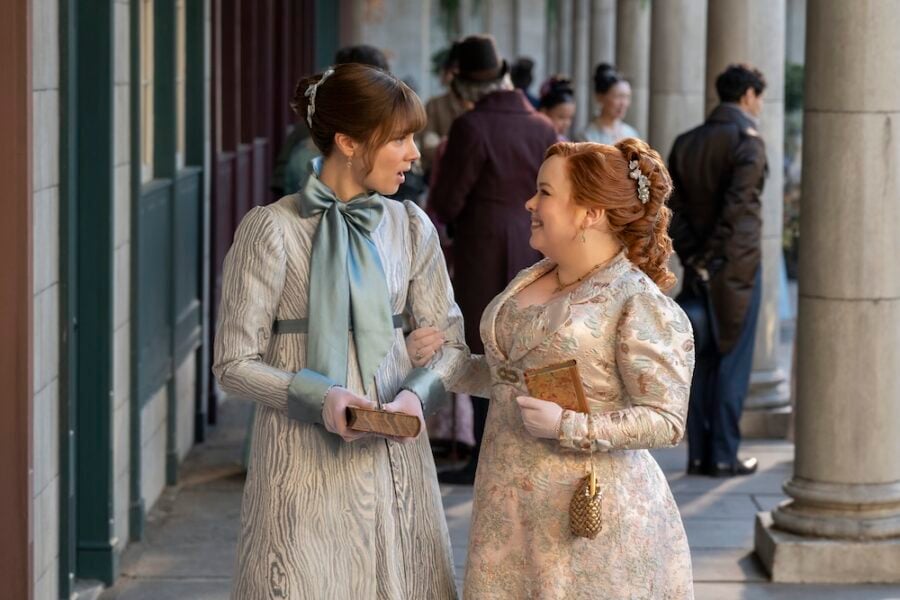 BRIDGERTON Season 4 - Claudia Jessie as Eloise Bridgerton, Nicola Coughlan as Penelope Featherington  Bridgerton Season 4 Gets Eloise’s Character All Wrong BRIDGERTON Season 4 - Claudia Jessie as Eloise Bridgerton, Nicola Coughlan as Penelope Featherington