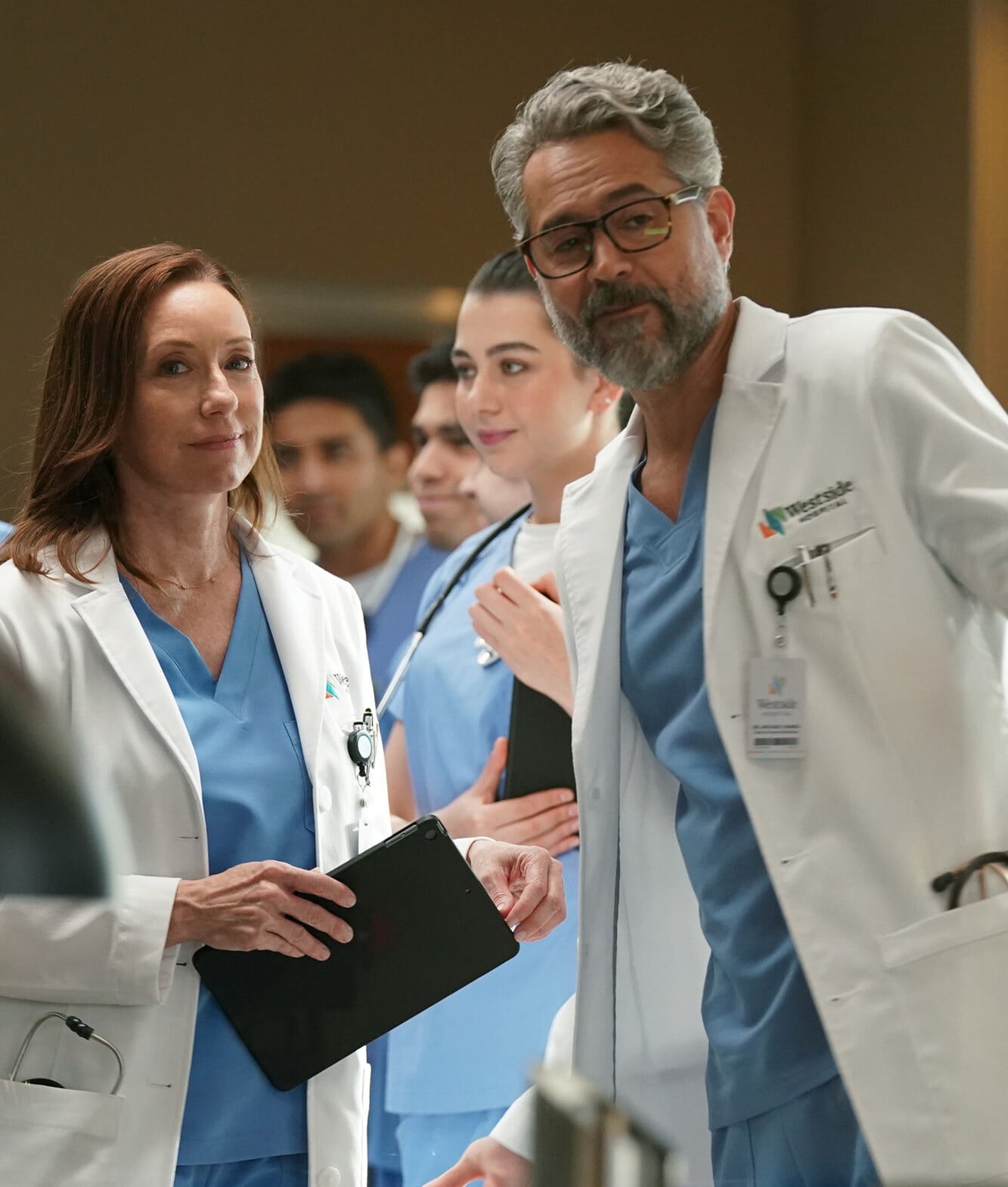 Still from Doc Season 3 Episode 1 o Molly Parker and Omar Metwally pictured from left to right. Doc Season 3 Episode 1 Preview: New Faces and New Roles Shake Things Up Still from Doc Season 3 Episode 1 o Molly Parker and Omar Metwally pictured from left to right.