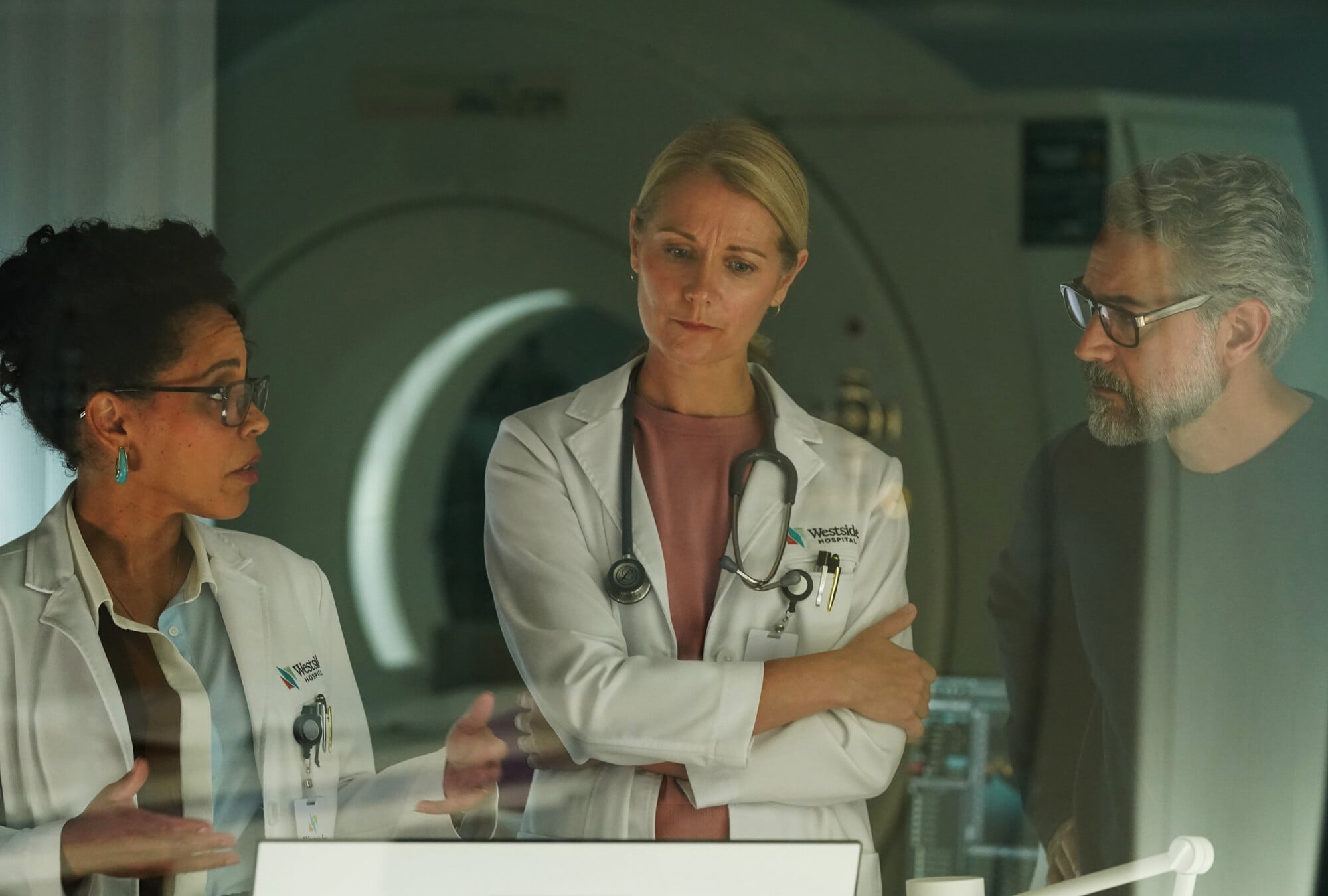 Still from Doc Season 3 Episode 1 of Amirah Vann and Omar Metwally pictured left to right. Doc Season 3 Episode 1 Preview: New Faces and New Roles Shake Things Up Still from Doc Season 3 Episode 1 of Amirah Vann and Omar Metwally pictured left to right.