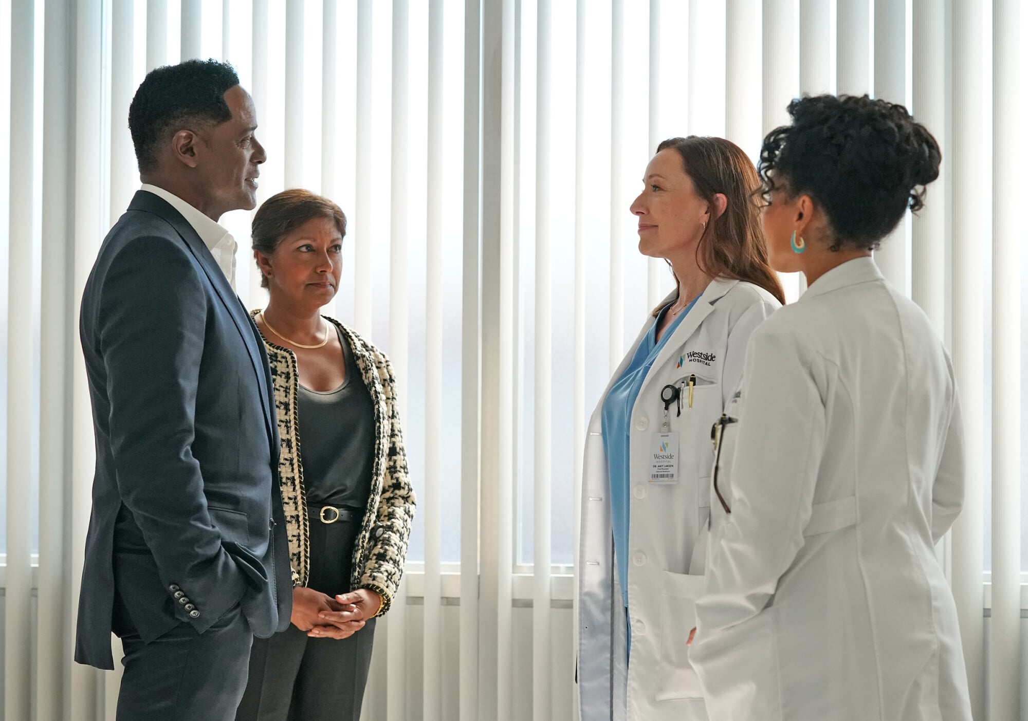 Still from Doc Season 3 Episode 1 of Blair Underwood, Molly Parker and Amirah Vann pictured from left to right. Doc Season 3 Episode 1 Preview: New Faces and New Roles Shake Things Up Still from Doc Season 3 Episode 1 of Blair Underwood, Molly Parker and Amirah Vann pictured from left to right.