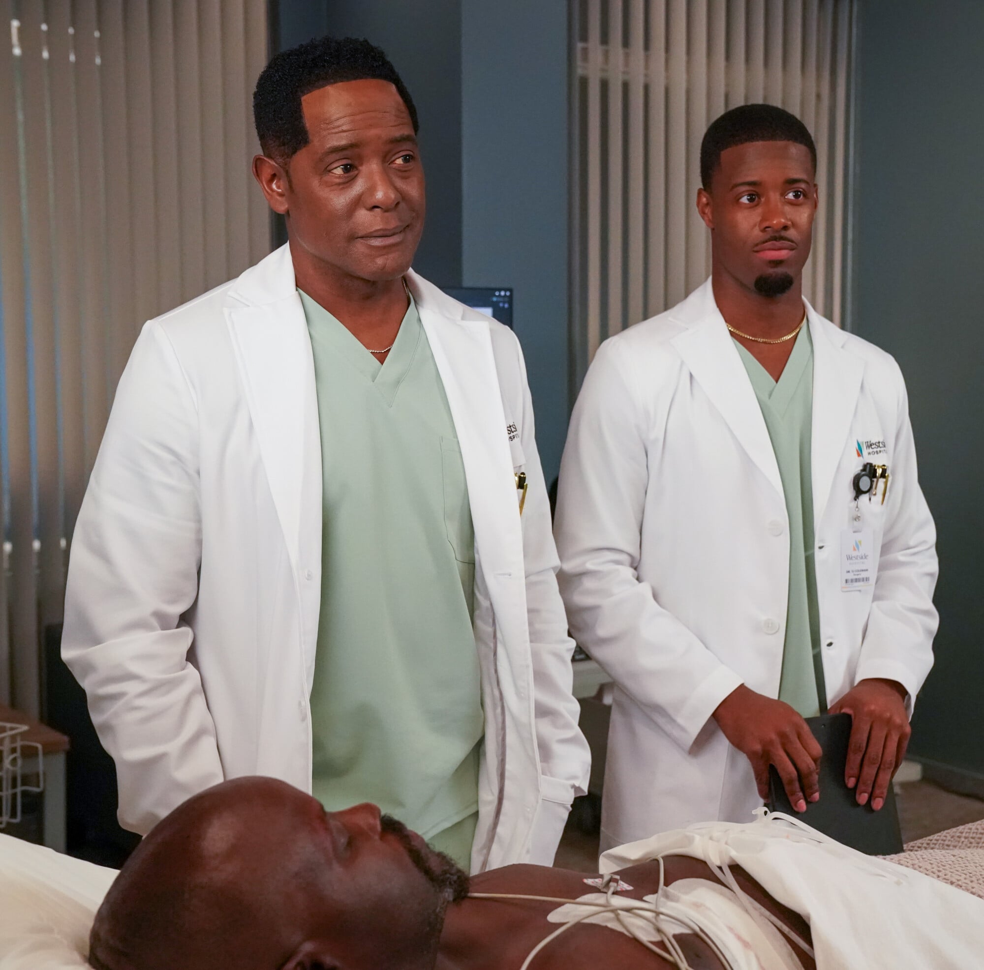 Doc Season 3 Episode 2 - Blair Underwood and Patrick Walker | Tell-Tale TV Still from Doc Season 3 Episode 2 of Blair Underwood and Patrick Walker pictured from left to right. Doc Season 3 Episode 2 Preview: New Memories and New Conflicts Still from Doc Season 3 Episode 2 of Blair Underwood and Patrick Walker pictured from left to right.