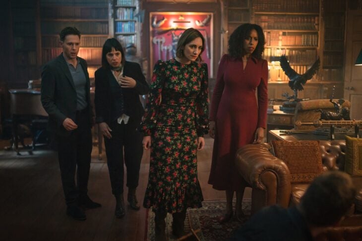 The Marlow Murder Club Season 3 Episode Three Ryan (Samuel Barnett), Una (Montserrat Lombard), Becks Starling (Cara Horgan), Jessica (Endy McKay) | Tell-Tale TV The Marlow Murder Club Season 3 Episode Three Ryan (Samuel Barnett), Una (Montserrat Lombard), Becks Starling (Cara Horgan), Jessica (Endy McKay) The Marlow Murder Club Season 3 Episode 3 Review: A Murder at a Murder Mystery Game
