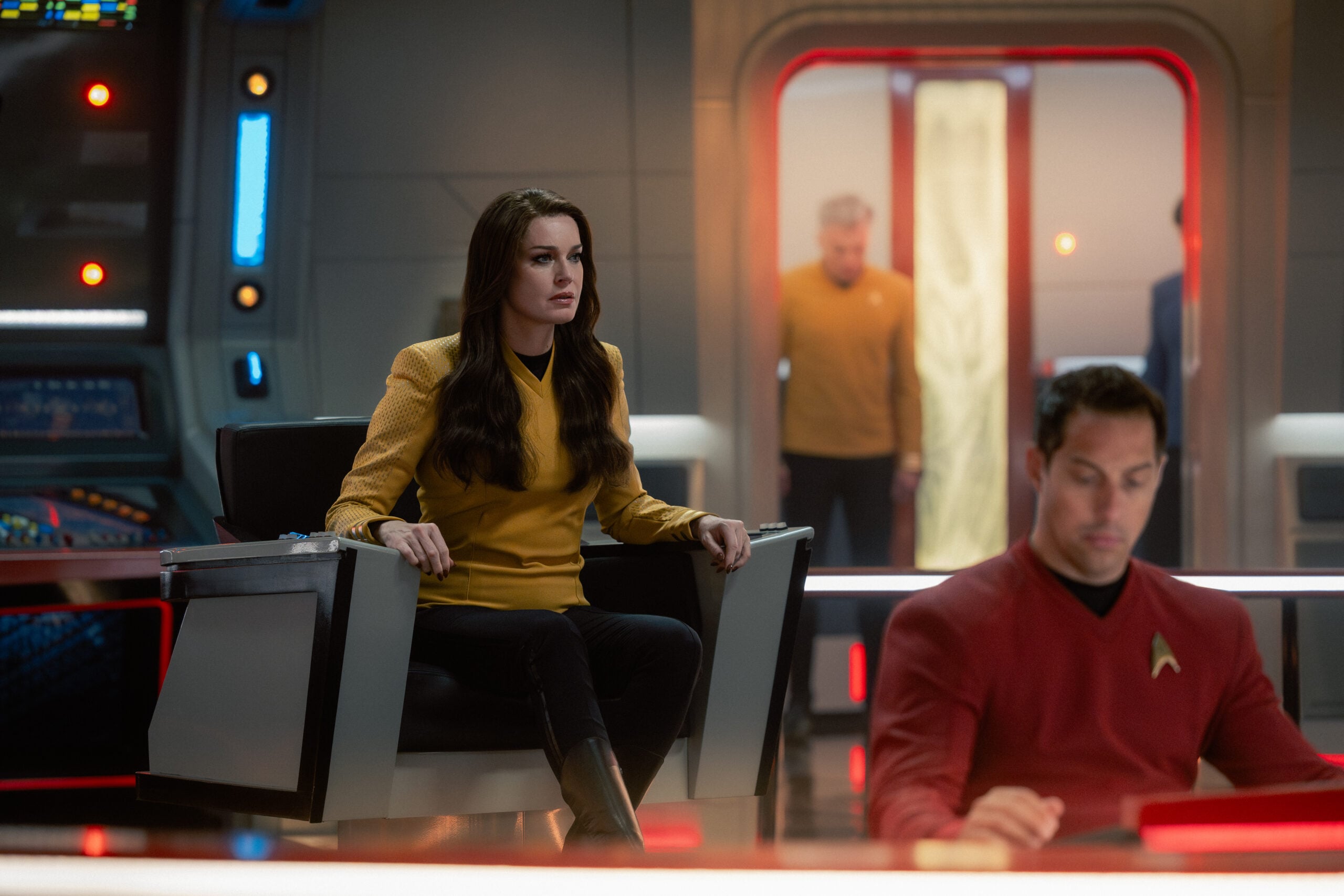 Still from Star Trek: Strange New Worlds Season 4 Episode 9 of Rebecca Romijn as Una. Star Trek: Strange New Worlds Season 4 Episode 9 Preview: A World of Pure Imagination Still from Star Trek: Strange New Worlds Season 4 Episode 9 of Rebecca Romijn as Una.