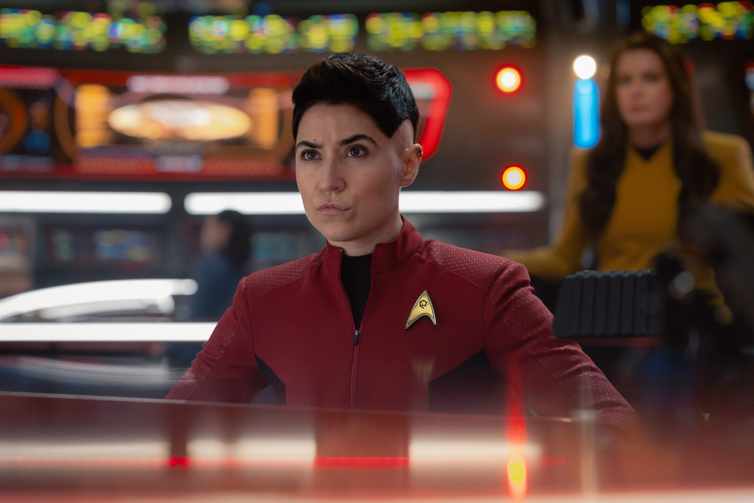Still from Star Trek: Strange New Worlds Season 4 Episode 9 of Melissa Navia as Erica Ortegas. Star Trek: Strange New Worlds Season 4 Episode 9 Preview: A World of Pure Imagination Still from Star Trek: Strange New Worlds Season 4 Episode 9 of Melissa Navia as Erica Ortegas.