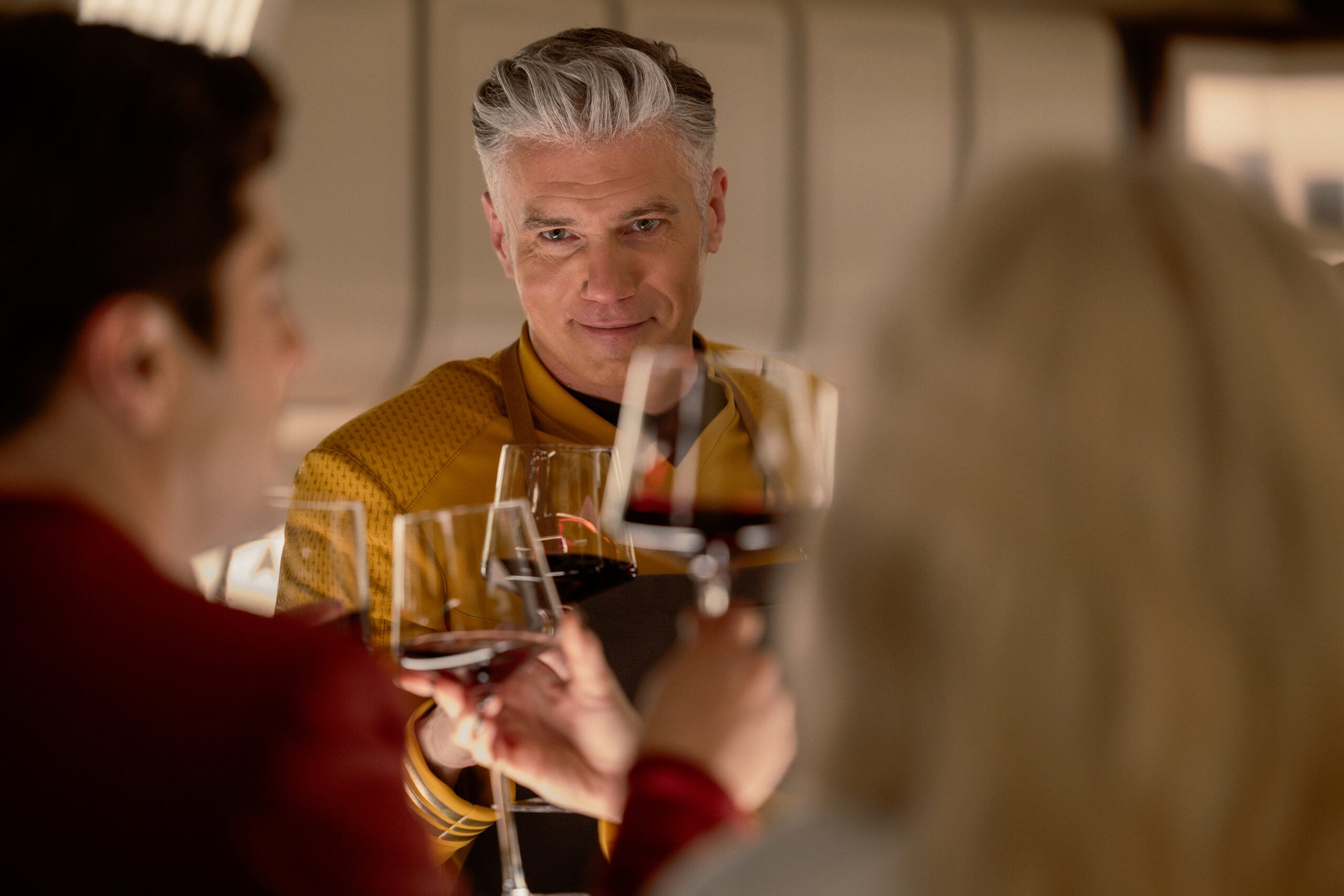 Star Trek: Strange New Worlds Season 4 Episode 10 of Anson Mount | Tell-Tale TV Still from Star Trek: Strange New Worlds Season 4 Episode 10 of Anson Mount as Captain Pike. Star Trek: Strange New Worlds Season 4 Episode 10 Preview: A Timey Wimey Finale Still from Star Trek: Strange New Worlds Season 4 Episode 10 of Anson Mount as Captain Pike.