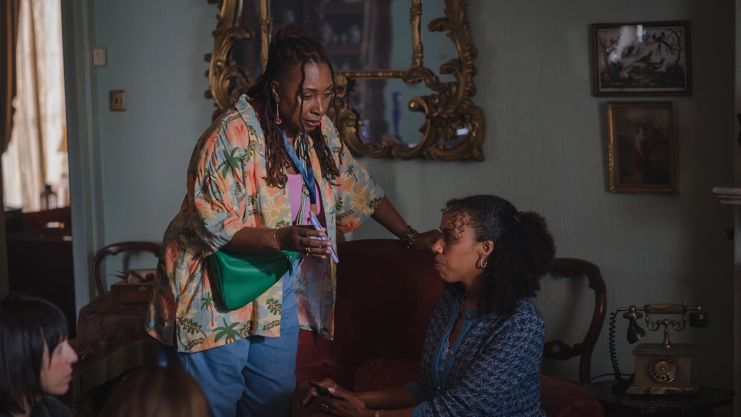 The Marlow Murder Club Season 3 Episode Three Suzie Harris (Jo Martin), Jessica (Endy McKay) The Marlow Murder Club Season 3 Episode 3 Review: A Murder at a Murder Mystery Game