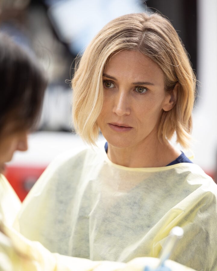 Jen Landon as Toni Wright on the Grey What to Expect from Grey’s Anatomy Season 23 Episode 1: Collide Grey's Anatomy Season 23 Episode 1's Anatomy Season 23 premiere