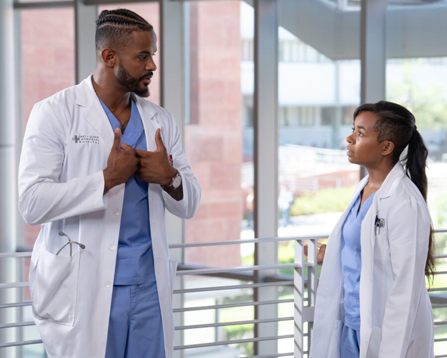 Grey's Anatomy Season 23 Episode 2 - TREVOR JACKSON, ALEXIS FLOYD | Tell-Tale TV Grey What to Expect from Grey’s Anatomy Season 23 Episode 2: Slippin’ and Slidin’ Grey's Anatomy Season 23 Episode 2 -'s Anatomy Season 23 Episode 2 - TREVOR JACKSON, ALEXIS FLOYD