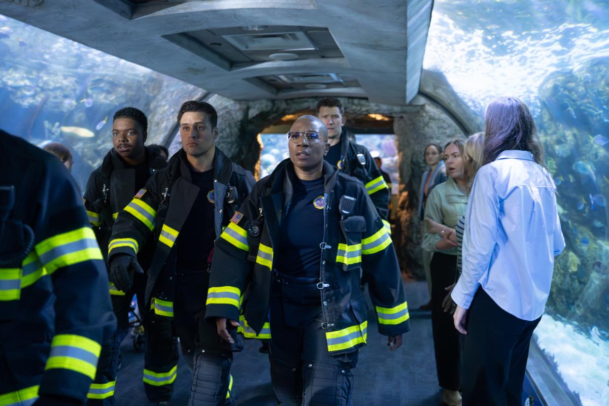 9-1-1 Season 10 Episode 1, "That Sinking Feeling" | Tell-Tale TV 9-1-1 Season 10 Episode 1, "That Sinking Feeling" -- ELIJAH M. COOPER, RYAN GUZMAN, AISHA HINDS, OLIVER STARK 9-1-1 Season 10 Episode 1 Preview: The 118 Braces for Impact Ahead of the Volcano