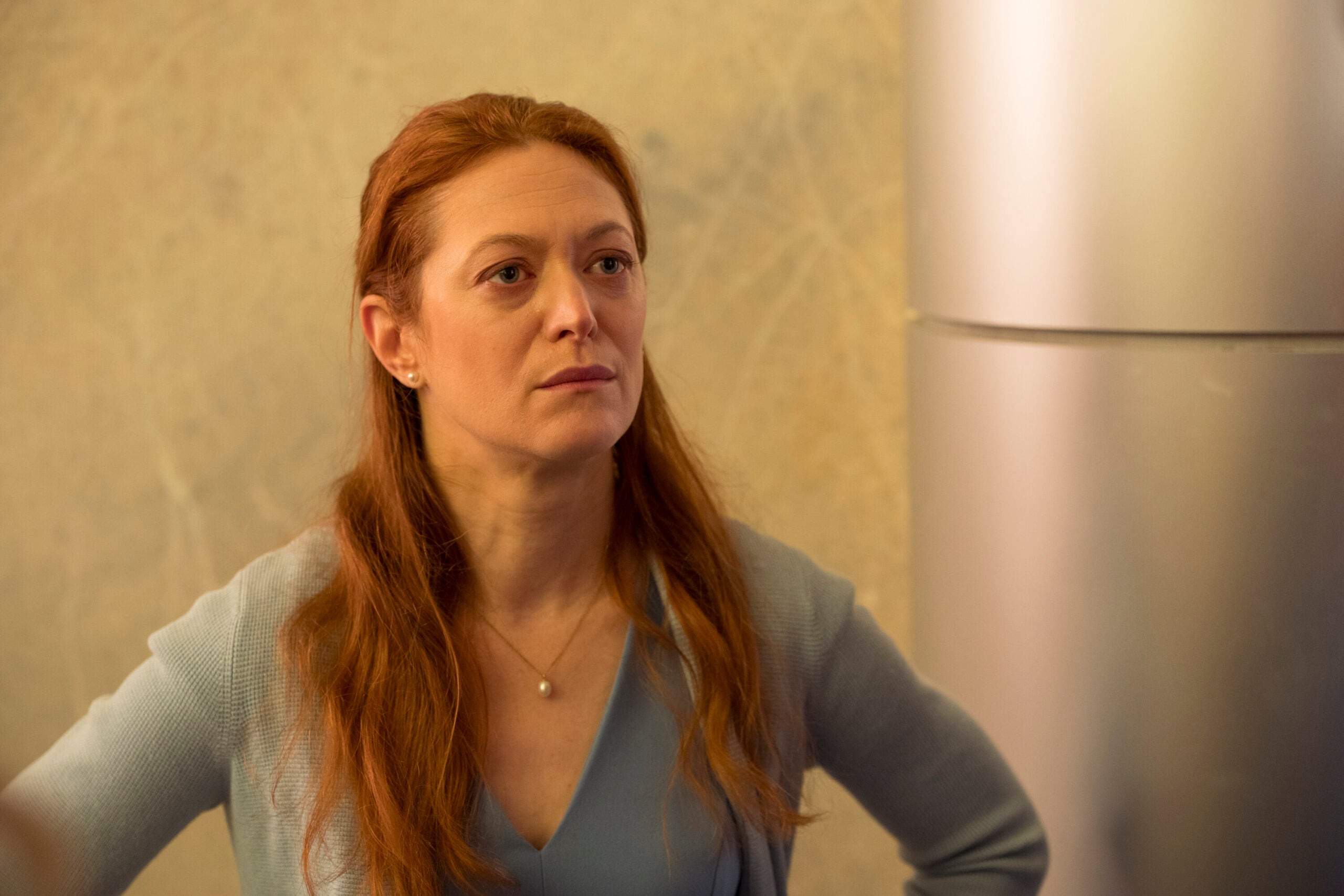 Still from Cupertino Season 1 Episode 3 of Marin Ireland as Juno Mackenzie. Cupertino Season 1 Episode 3 Preview: Trouble Making Exes Still from Cupertino Season 1 Episode 3 of Marin Ireland as Juno Mackenzie.