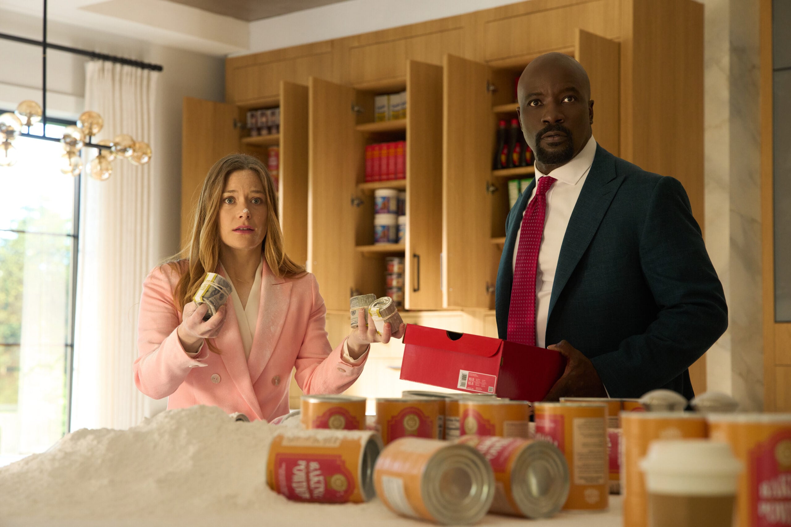 Cupertino Season 1 Episode 4 - Rachel Keller and Mike Colter | Tell-Tale TV Still from Cupertino Season 1 Episode 4 of Rachel Keller as Olivia Siffre and Mike Colter as Michael Price pictured from left to right. Cupertino Season 1 Episode 4 Preview: Will Nichole and Natalia Become Besties? Still from Cupertino Season 1 Episode 4 of Rachel Keller as Olivia Siffre and Mike Colter as Michael Price pictured from left to right.