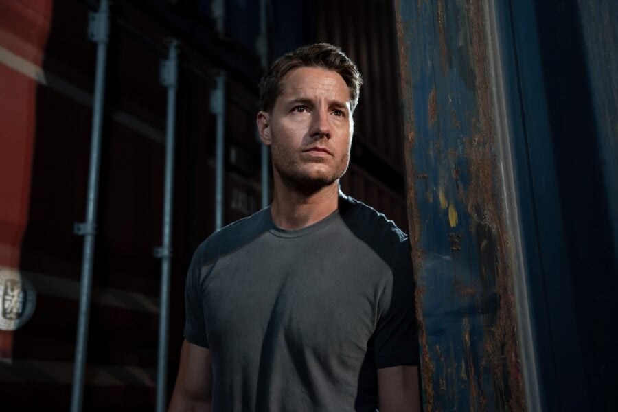 Tracker Season 4 Episode 1 - Safe Harbor | Tell-Tale TV Justin Hartley as Colter Shaw, wearing a gray shirt in the Tracker Season 4 premiere What to Expect from Tracker Season 4 Episode 1: Safe Harbor