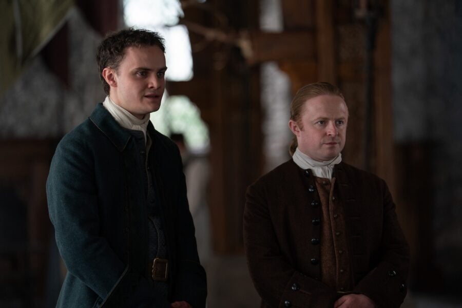 Outlander: Blood of my Blood Episode 3, "Rabbits Don’t Swim" Left to Right: Séamus McLean Ross (“Colum MacKenzie”) and Conor MacNeill (“Ned Gowan”) | Tell-Tale TV Outlander: Blood of my Blood Episode 3, "Rabbits Don’t Swim" Left to Right: Séamus McLean Ross (“Colum MacKenzie”) and Conor MacNeill (“Ned Gowan”) Outlander: Blood of my Blood Season 2 Episode 3 Review: Welcome to the Castle, Pal!