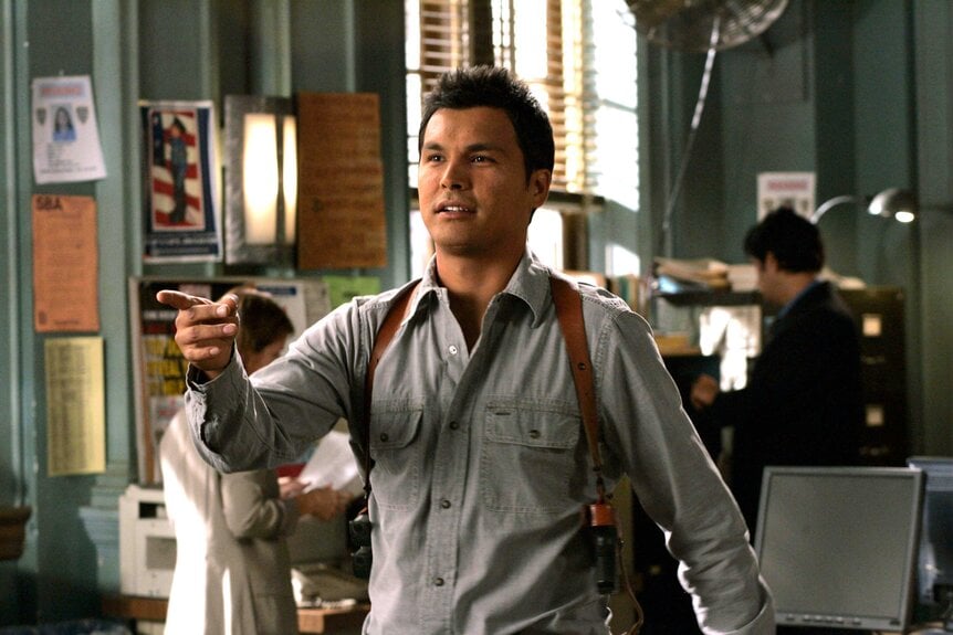 Detective Chester Lake (Adam Beach) appears in a scene from Law & Order: Special Victims Unit, Season 9 Episode 13. Photo: Will Hart/NBC/NBCU Photo Bank | Tell-Tale TV Detective Chester Lake (Adam Beach) appears in a scene from Law & Order: Special Victims Unit, Season 9 Episode 13. Photo: Will Hart/NBC/NBCU Photo Bank 10 Characters That Should Return for Law & Order: Special Victims Unit’s 600th Episode Detective Chester Lake (Adam Beach) appears in a scene from Law & Order: Special Victims Unit, Season 9 Episode 13. Photo: Will Hart/NBC/NBCU Photo Bank